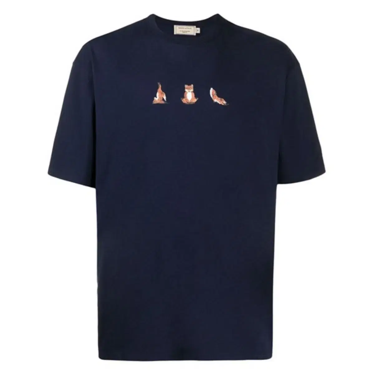 Maison Kitsune Yoga Threefox Blank Arm Navy