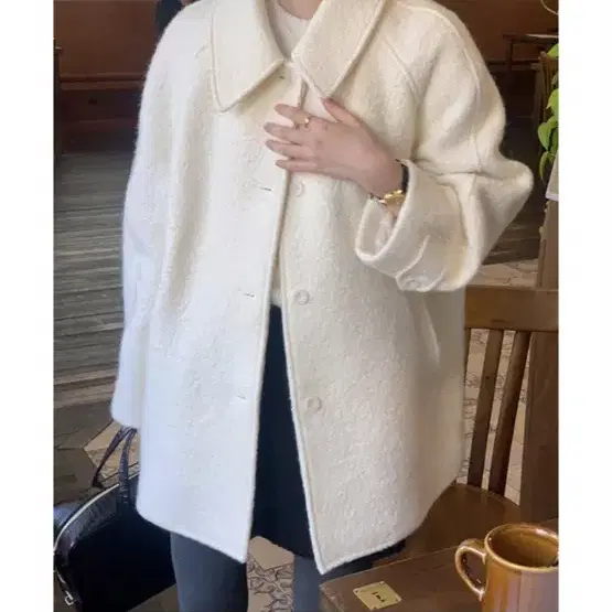 미뉴에트 하프코트 Wies half coat 아이보리