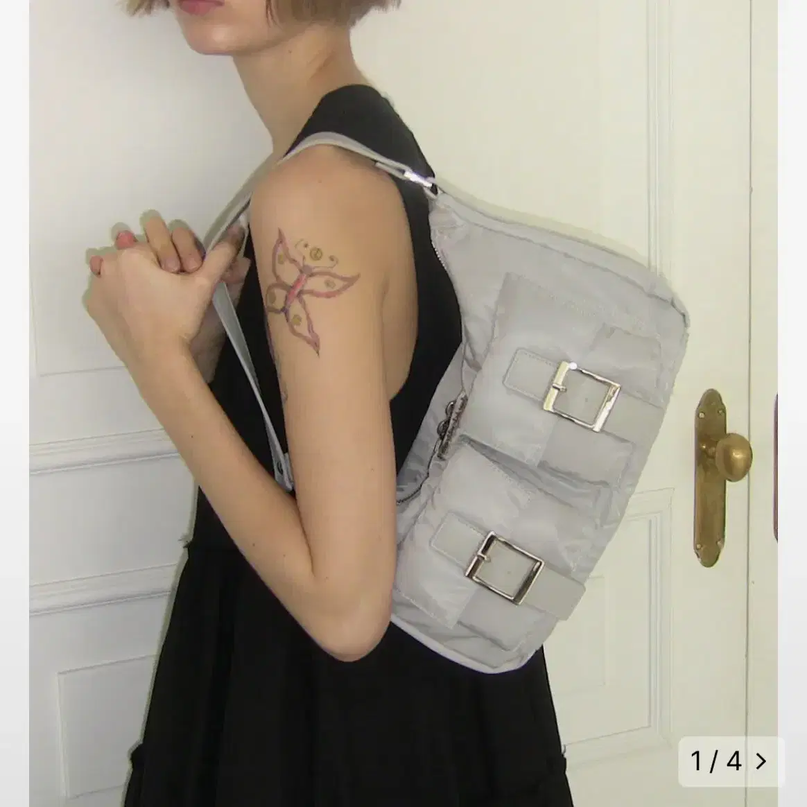 필인더블랭크 PK Hobo Bag nylon dusty grey 가방 백