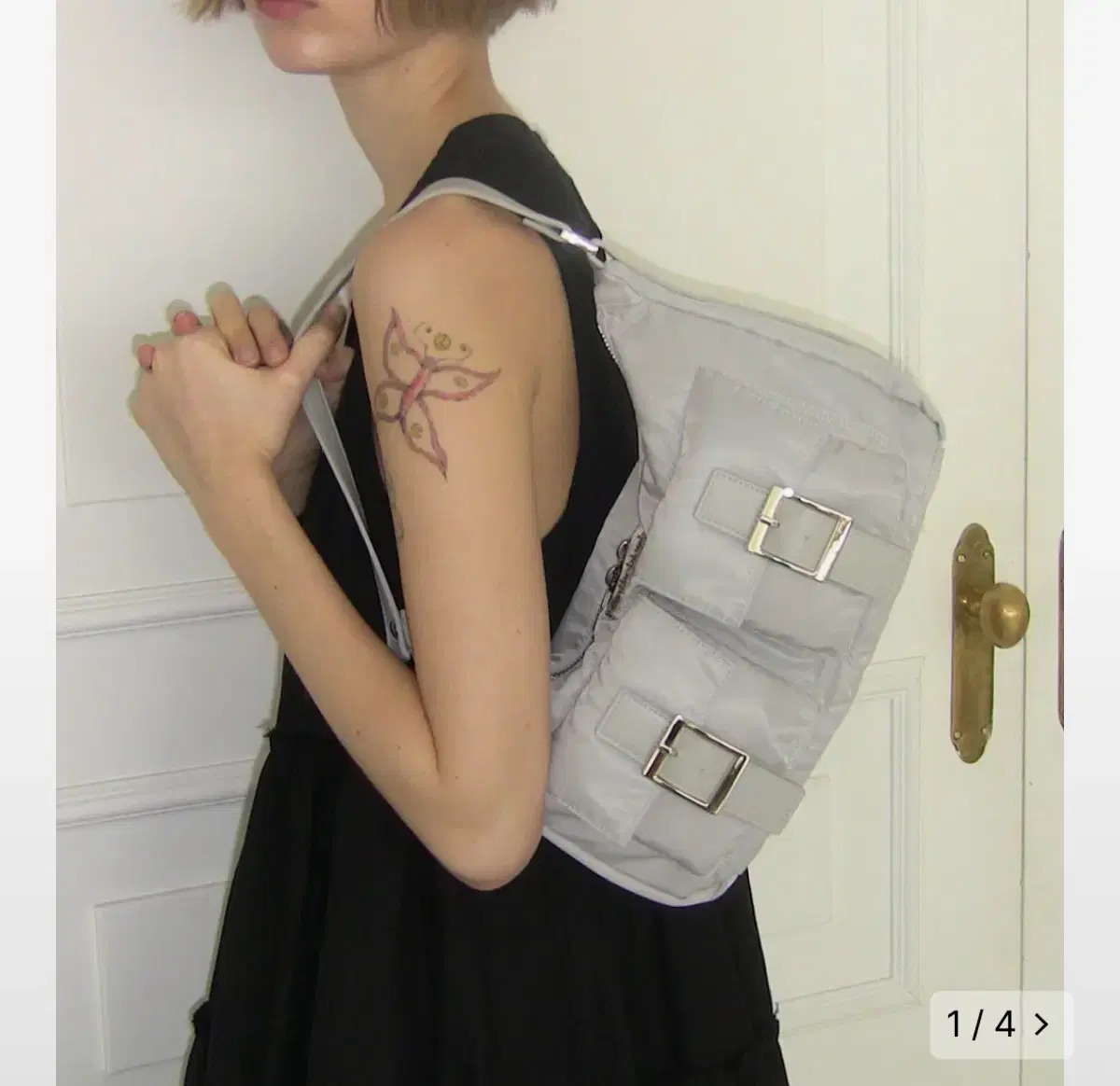 필인더블랭크 PK Hobo Bag nylon dusty grey 가방 백