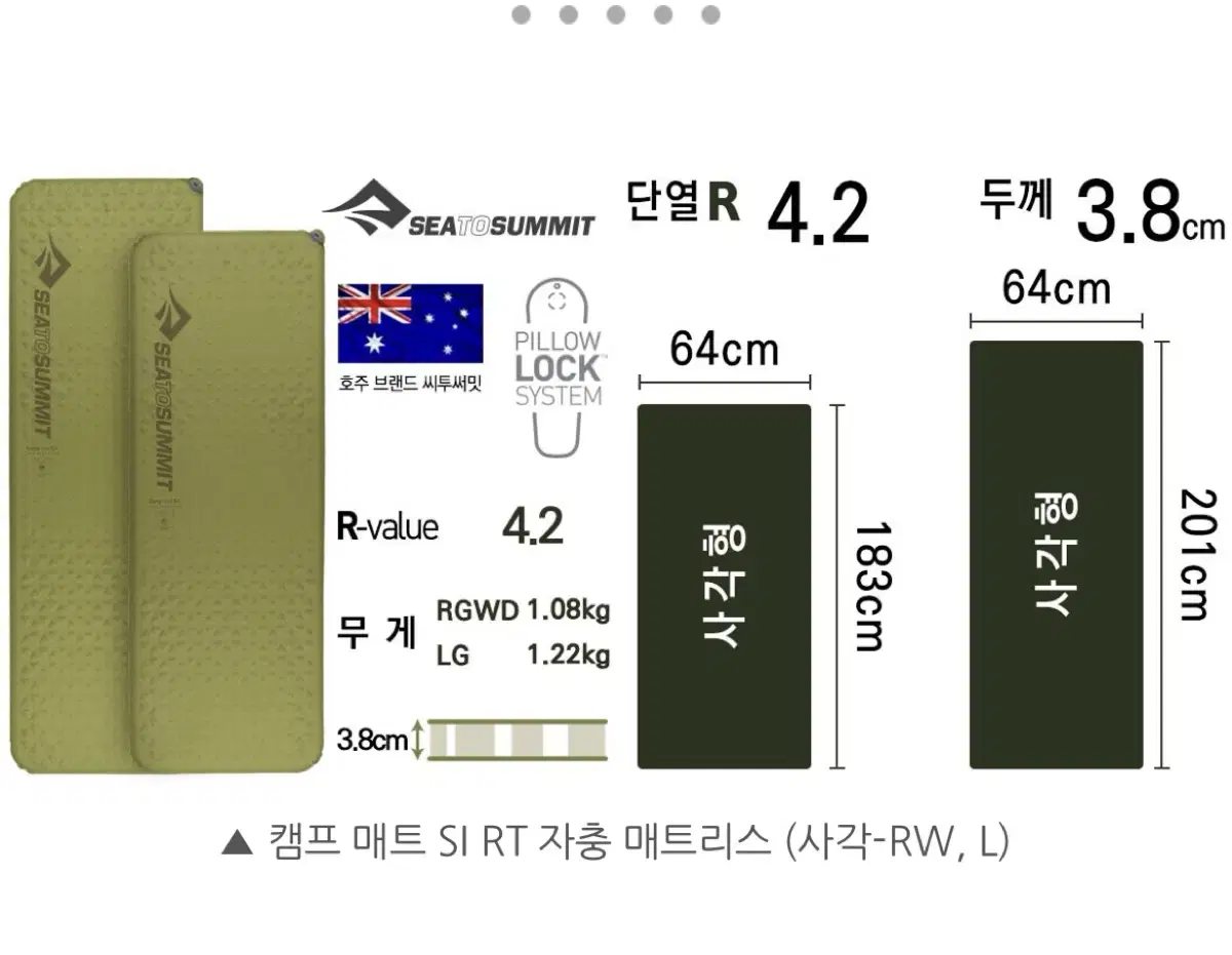 씨투써밋 캠프매트 SI RW 레귤러 두개