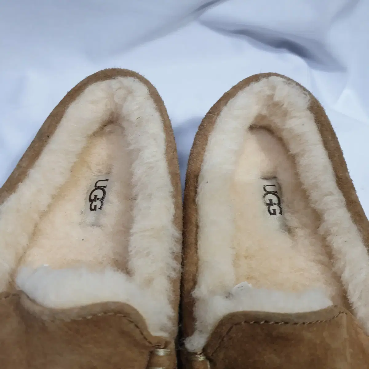 빈티지하서 240 어그 ugg 앤슬리 양털 모카신 방한 로퍼 체스트넛