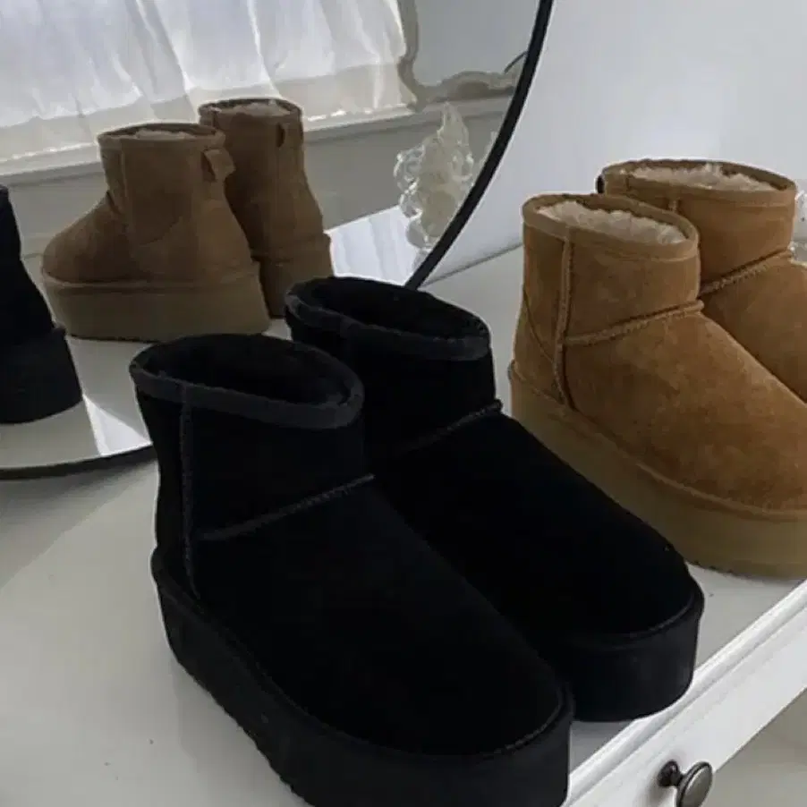 리얼 소가죽 4.5cm 굽 클래식 울트라 미니 플랫폼 부츠 어그 ugg