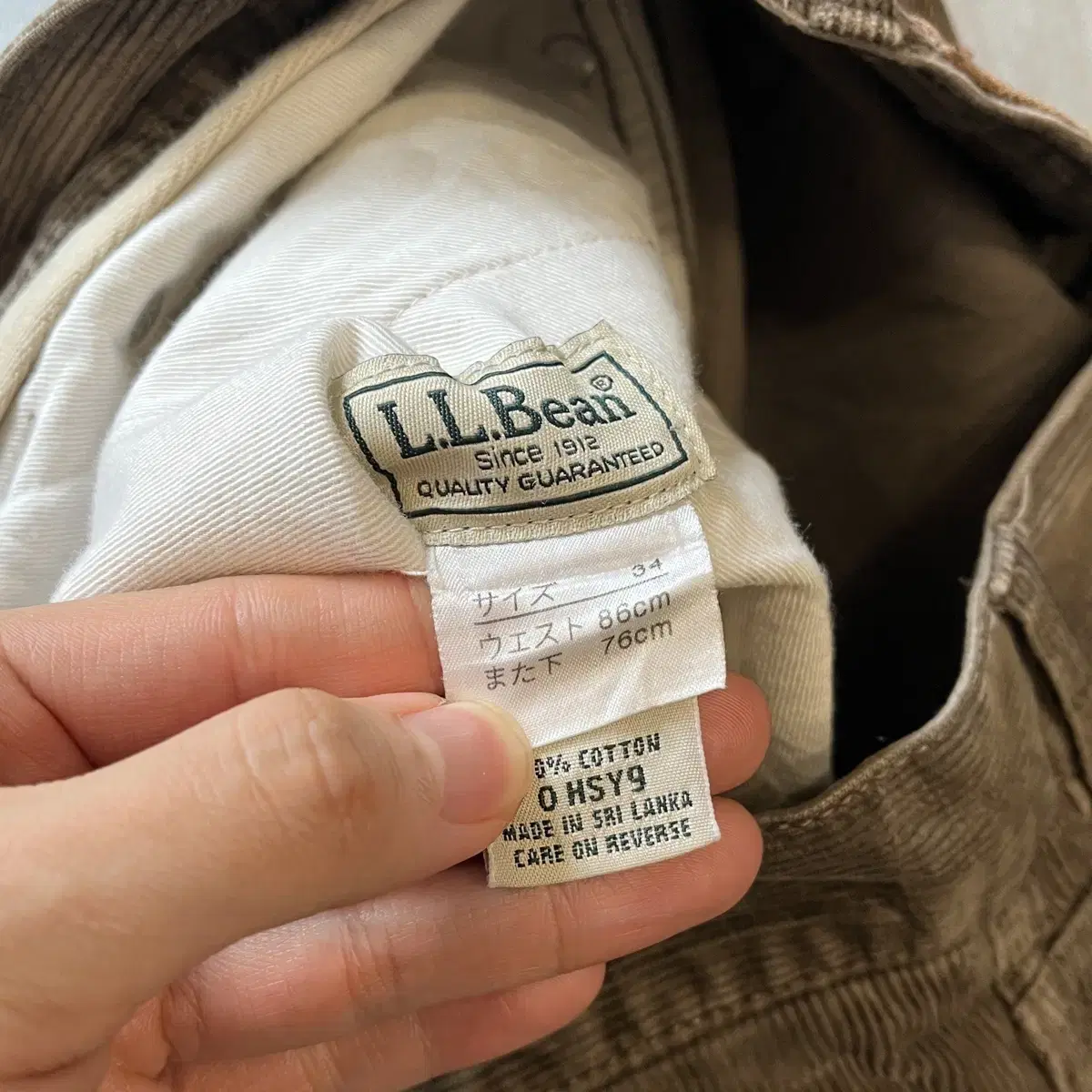 L.L.bean 정품 엘엘빈 브라운 코듀로이 팬츠