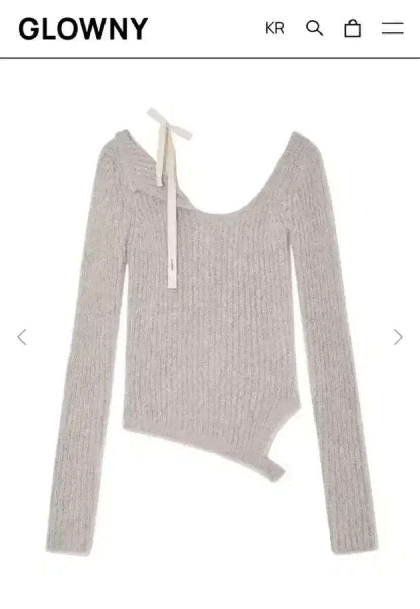 글로니 ISA ASYMMETRICAL KNIT TOP (FOG)