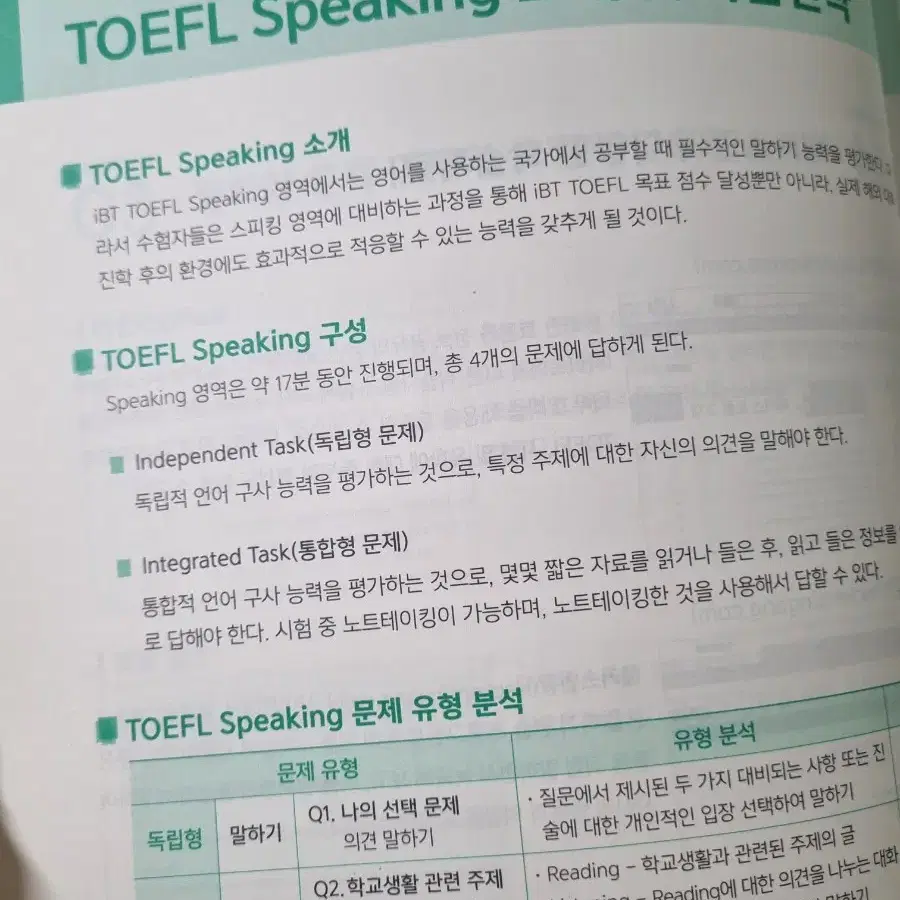 토플 스피킹 베이직 해커스 교재 책 TOEFL