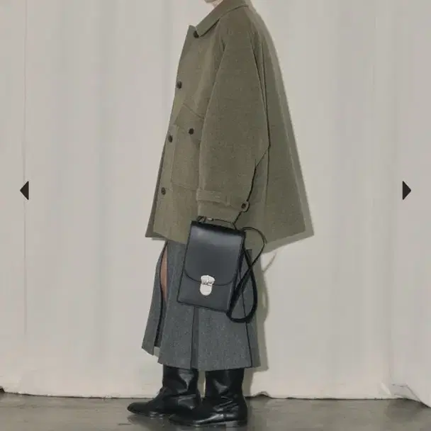 에토스 미디 코트 MIDI COAT 카키컬러