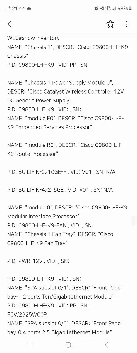 cisco wlc c9800 판매합니다