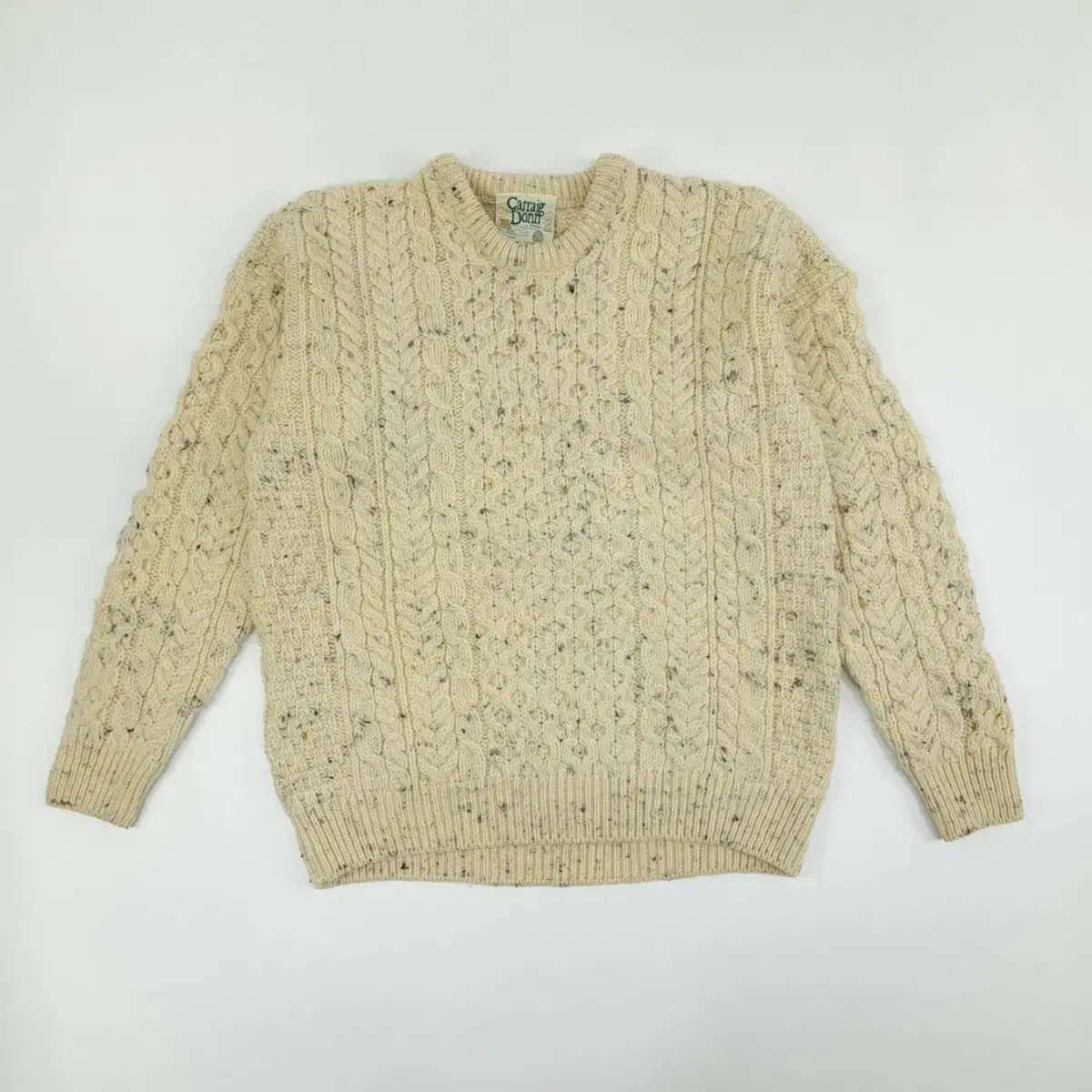 (CS256)S Carraig Don 아란 피셔맨 울 핸드니트 knit