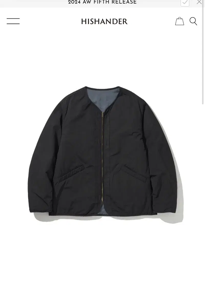 히즈핸더 washed REVERSIBLE 라이너 자켈