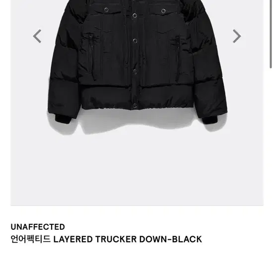 언어펙티드 LAYERED TRUCKER DOWN M,L 미개봉 팝니다