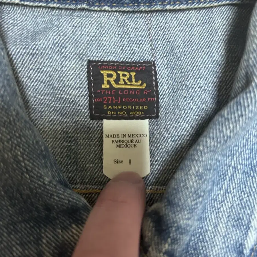 RRL LOT 271 트러커 청자켓 미디움 M