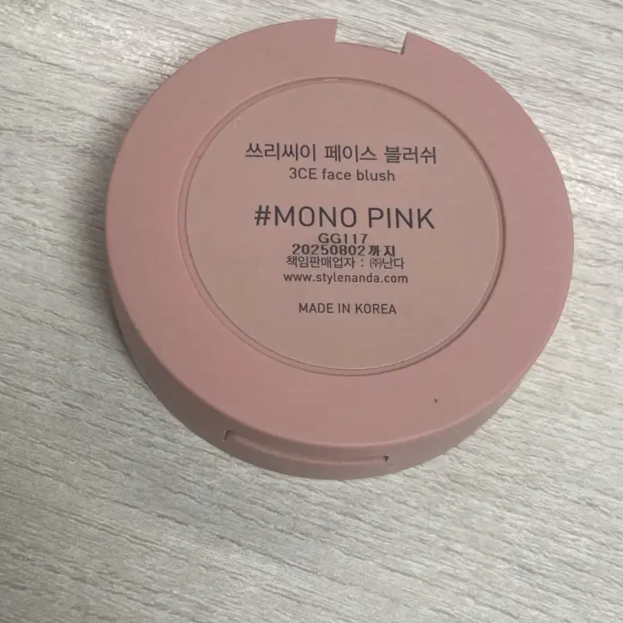 3CE 쓰리씨이 페이스 블러쉬 모노 핑크 mono pink