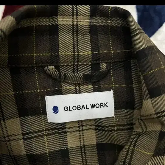 M global work 투웨이 체크 블루종