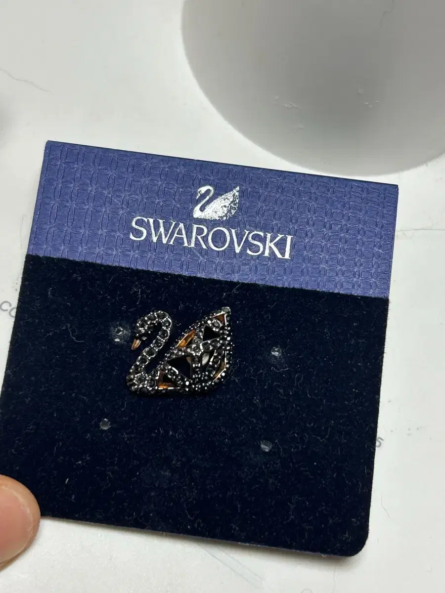 Swarovski Black Swan Brooch Gold