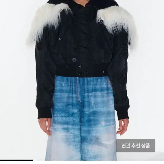 오픈와이와이 faux fur zipper hood ma1