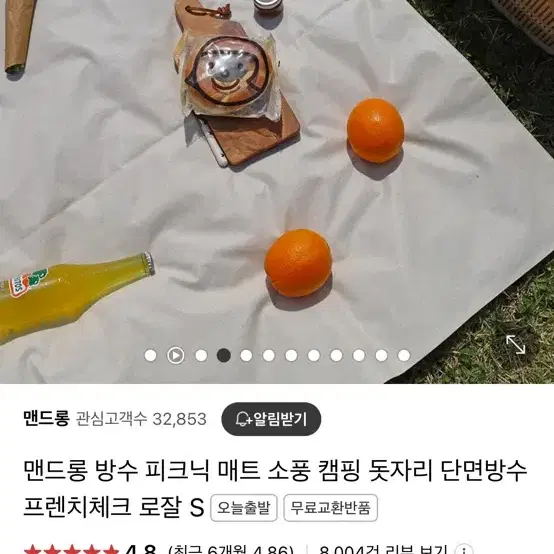 양면 방수 피크닉 매트 XL 새상품