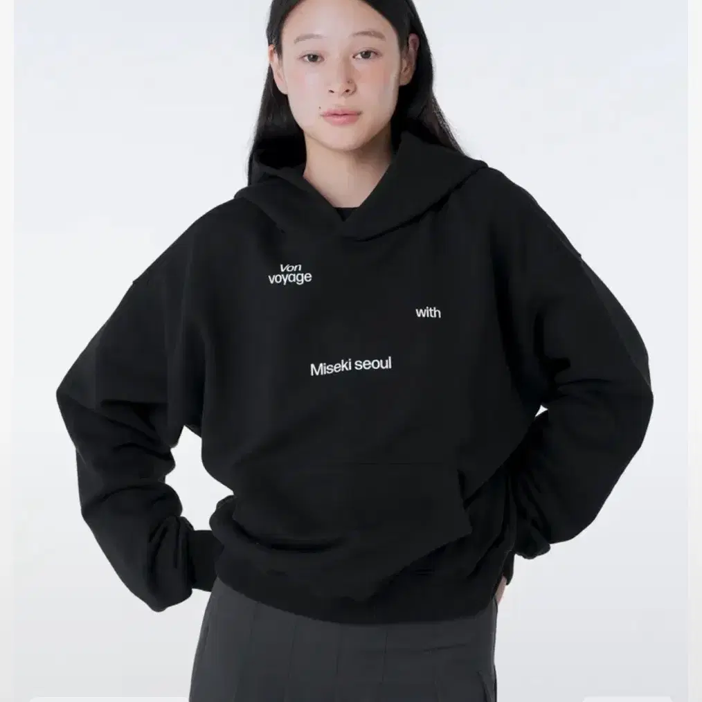 미세키서울 후드티 Von voyage sweat hoodie BLACK