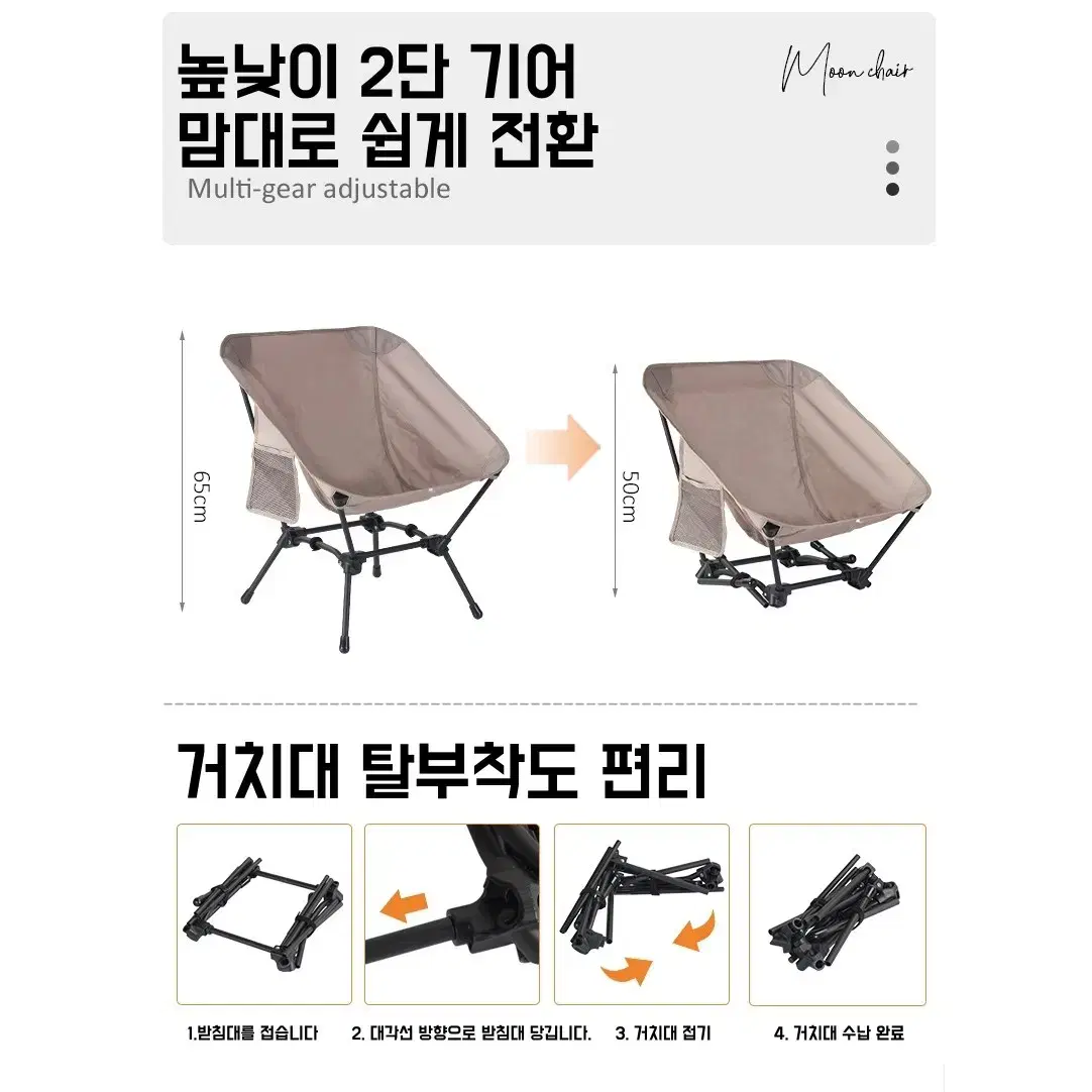 접이식 캠핑/낚시의자 야외 초경량 간이의자, 블랙