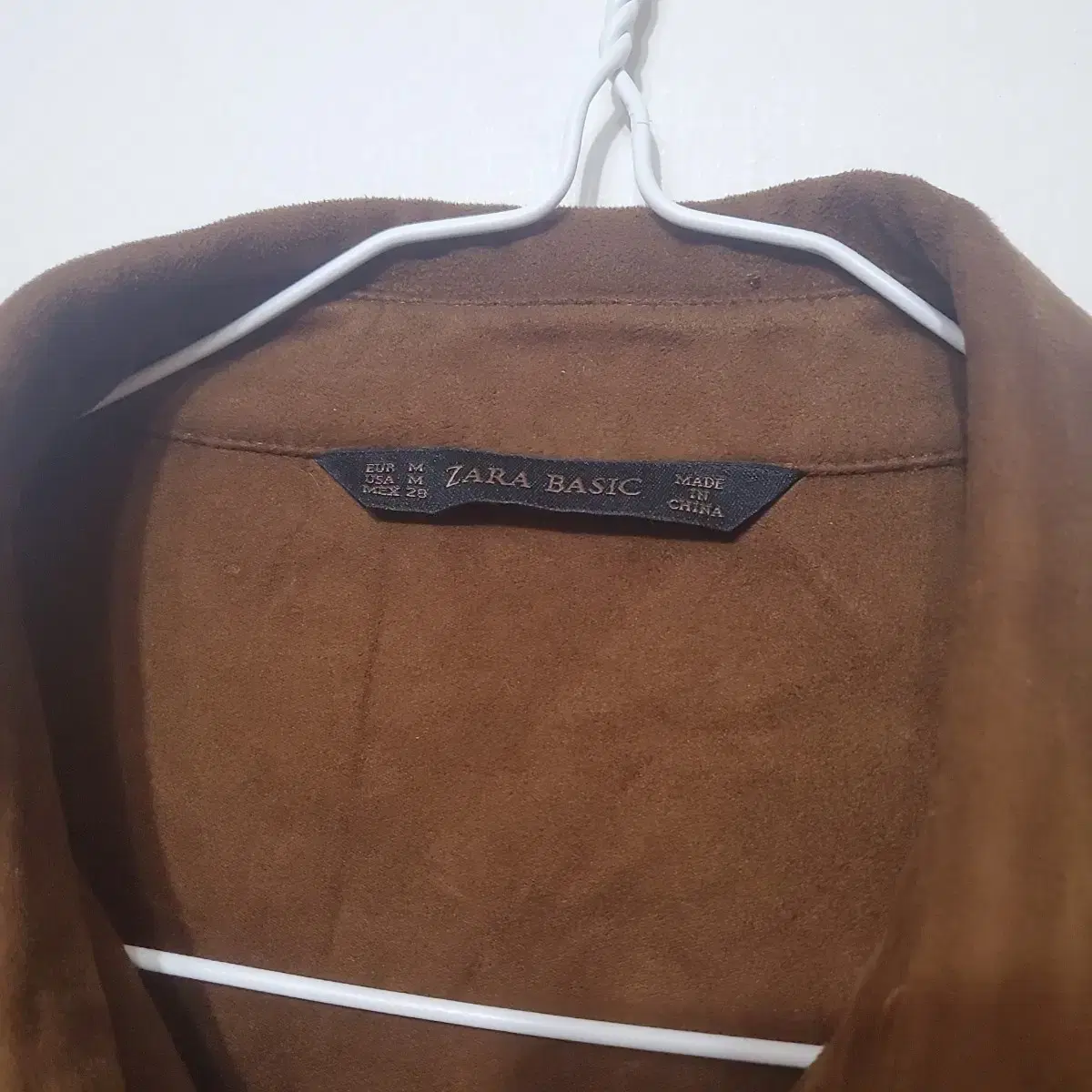 자라 zara 스웨이드 크롭 브라운 셔츠 자켓 여성용 m사이즈