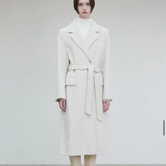 리이 코트 ANGORA WOOL BLEND COAT IVORY