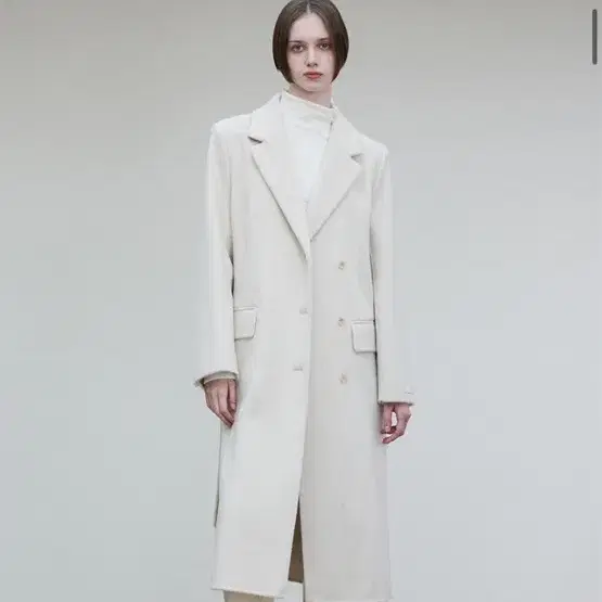 리이 코트 ANGORA WOOL BLEND COAT IVORY