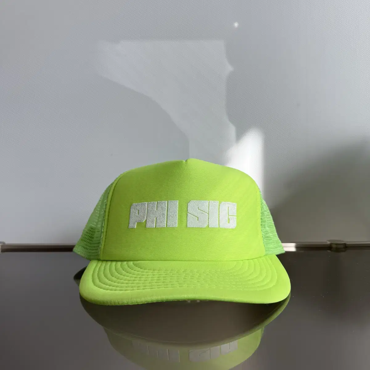 USA PHI SIG neon light green mesh cap