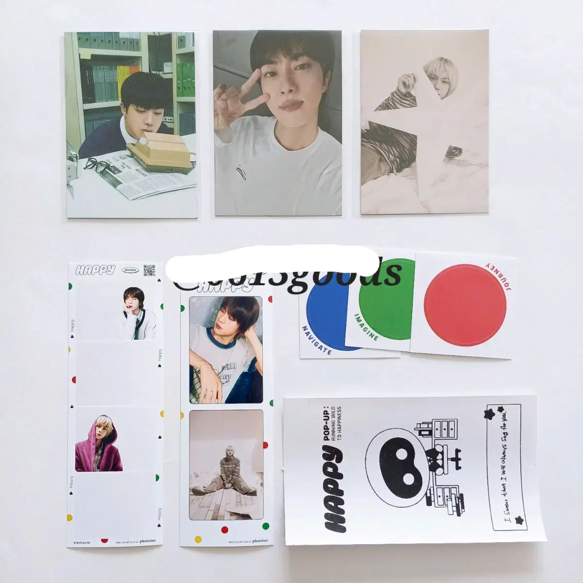 방탄 석진 해피 팝업 특전 포카키링 BTS JIN HAPPY POPUP