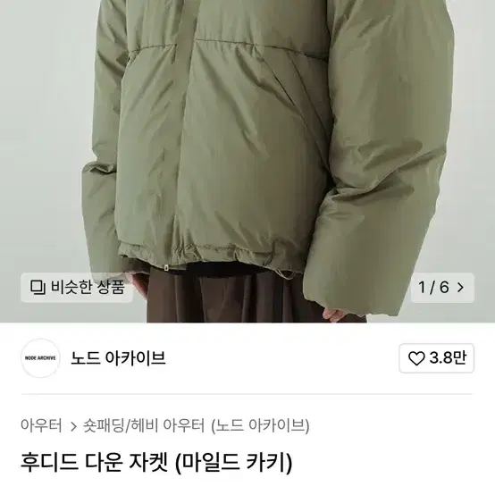 노드아카이브 후디드 다운자켓 패딩 2사이즈