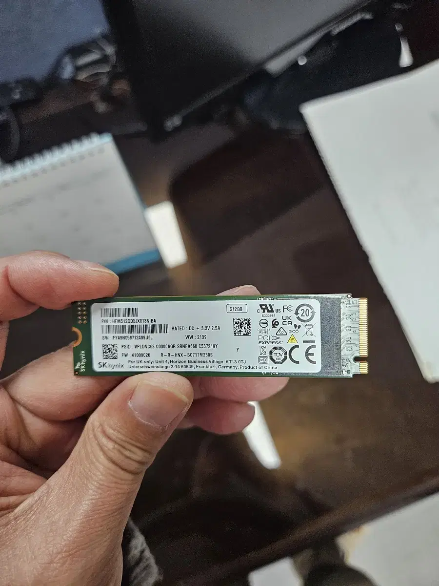 하이닉스 ssd  bc711 512 nvme 팝니다