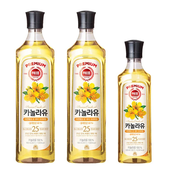 무료배송-해표 카놀라유 900ml 2개 + 500ml 1개