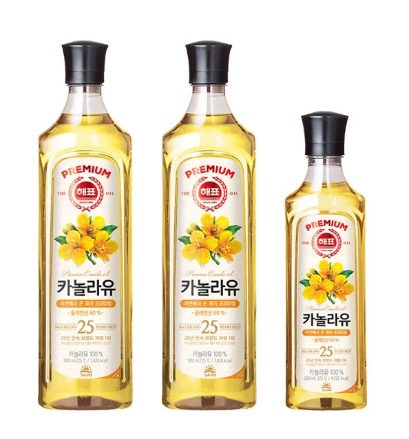 무료배송-해표 카놀라유 900ml 2개 + 500ml 1개