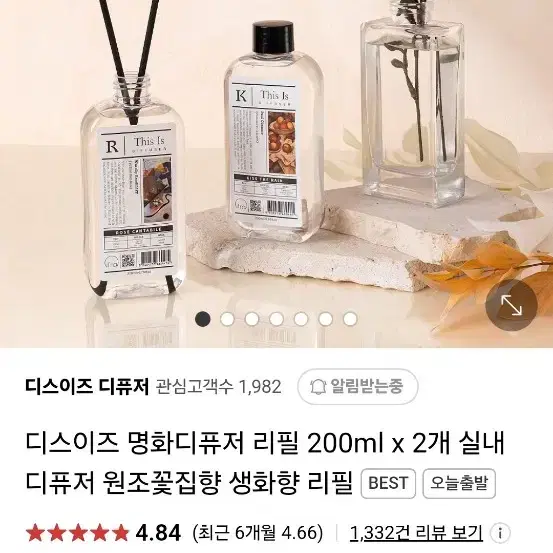 디퓨저 디스이즈 명화 플라워하우스 리필 200ml 2개 일괄