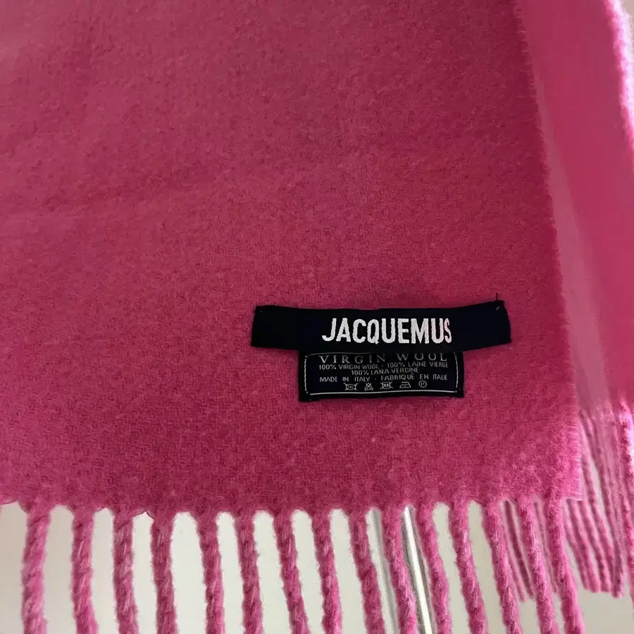 Jacquemus 자크뮈스 핑크 로고 울 머플러