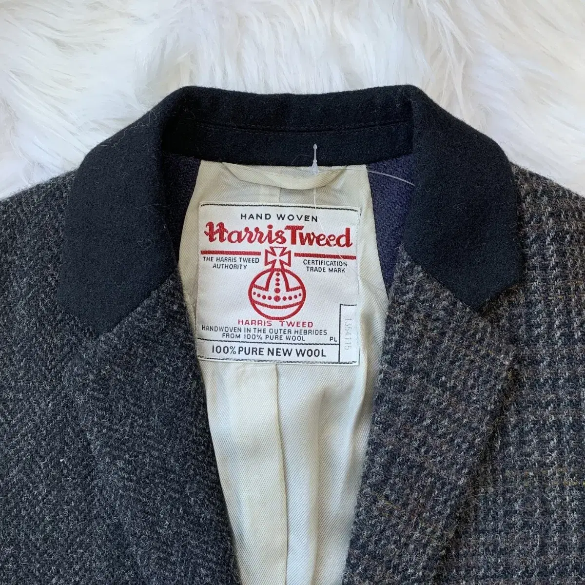 BEAUTY&YOUTH  Harris Tweed 체크 배색 울코트