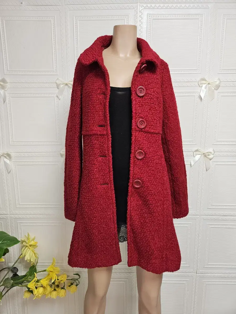 OliveDeOlive Wool50 Deep Red Poggle Coat (slightly darker than pictured)