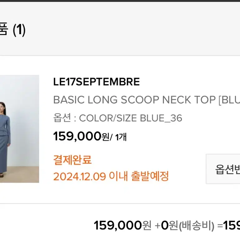 르917 BASIC LONG SCOOP NECK TOP (BLUE)