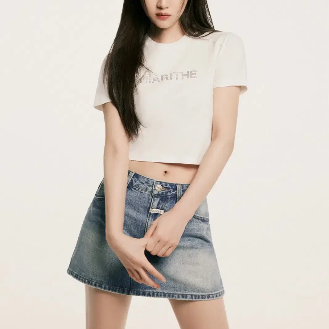 마리떼 W DENIM MINI SKIRT (blue M사이즈/원가 149