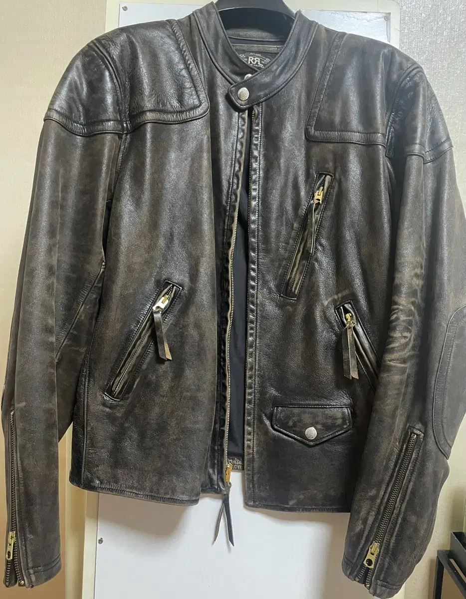 Double L Slim Fit Leather Moto Jacket