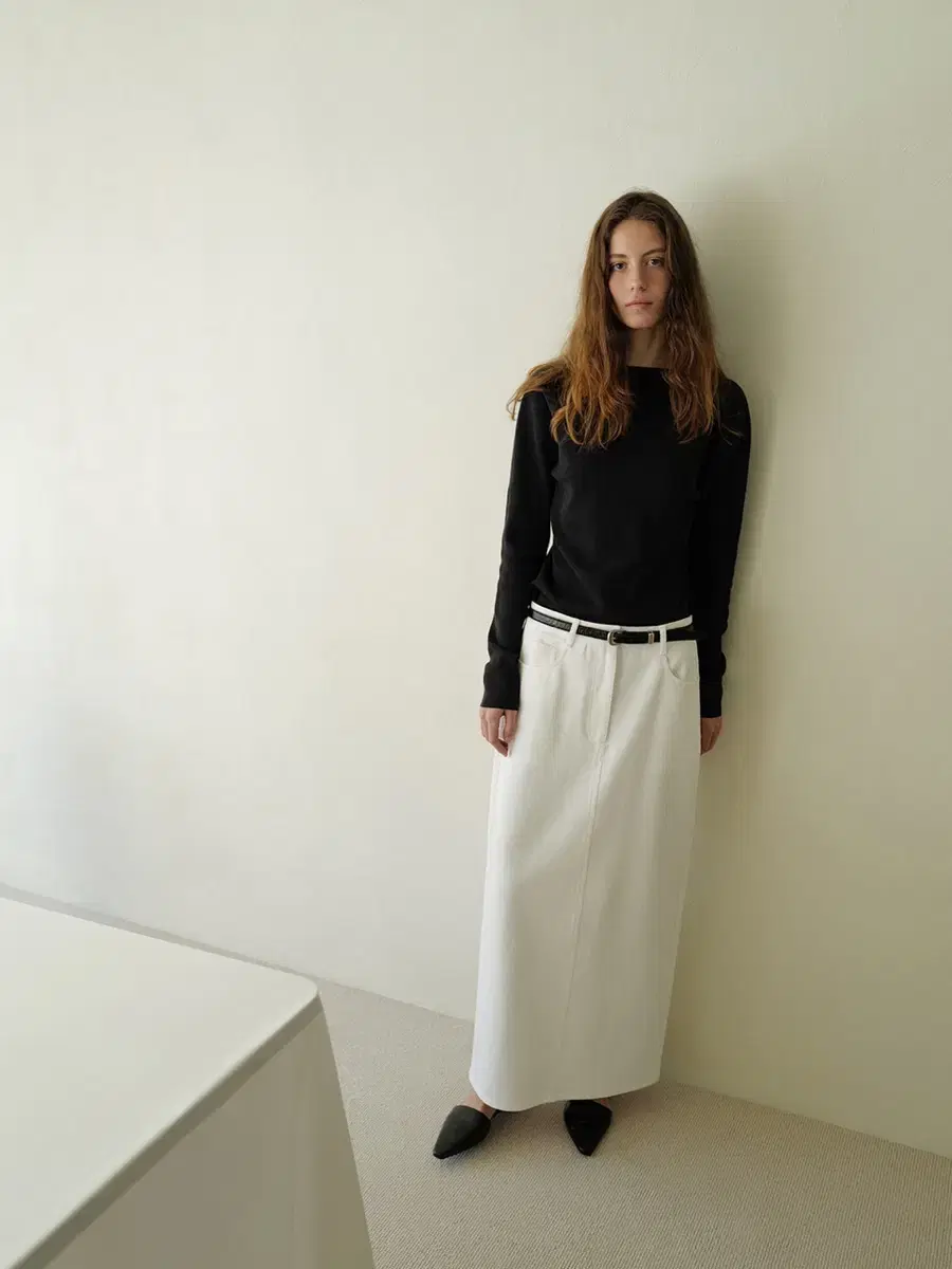 le917 CLAIRE STRAIGHT TWILL SKIRT