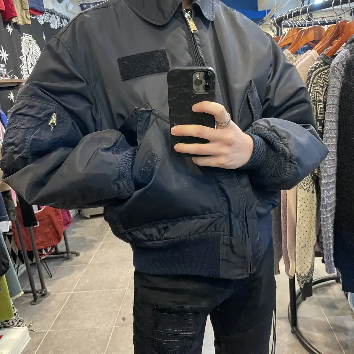 (NO.9) ALPHA INDUSTRIES 알파인더스트리 항공점퍼 블랙