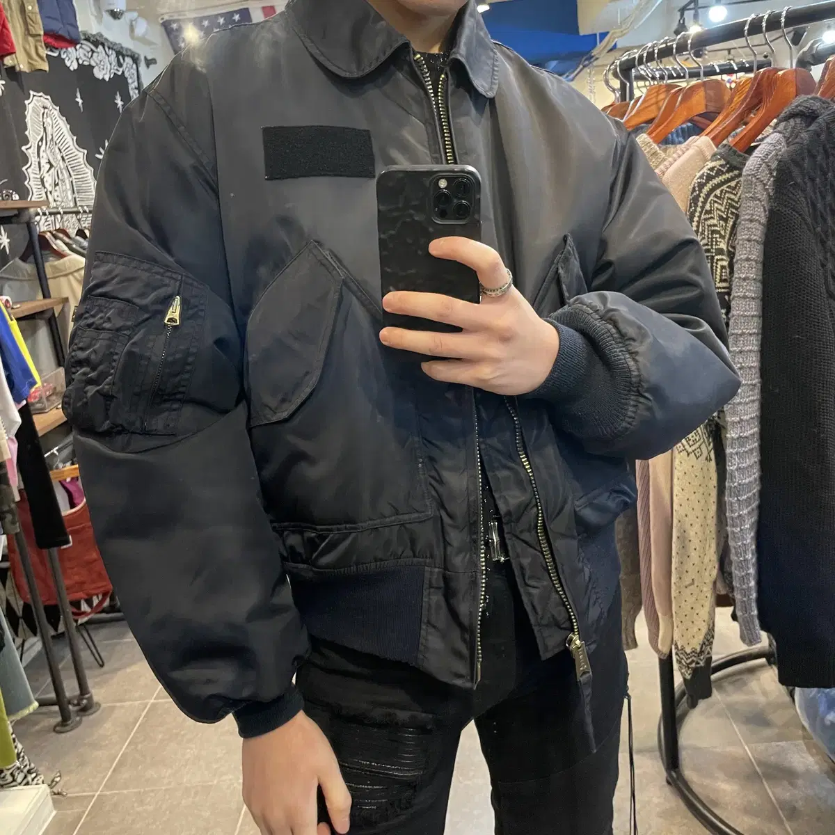 (NO.9) ALPHA INDUSTRIES 알파인더스트리 항공점퍼 블랙