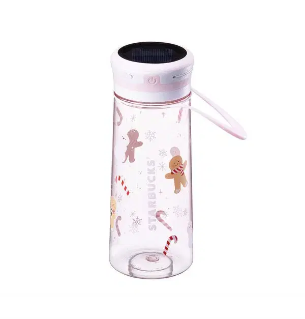 스타벅스 핑크 LED 랜턴 워터보틀 600ml