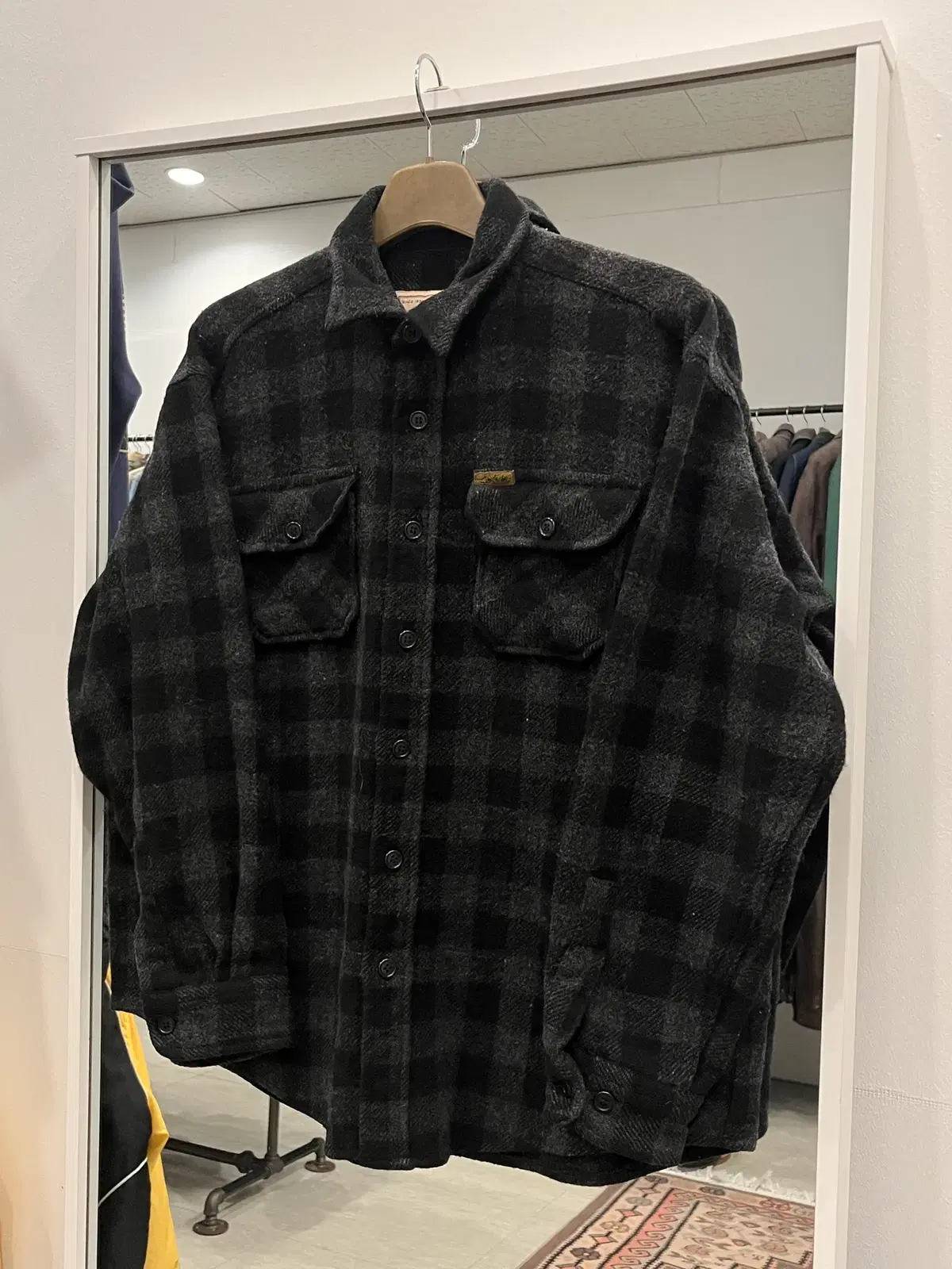 90s Woolrich 울리치 러기드 헤비울 플란넬 체크 셔츠