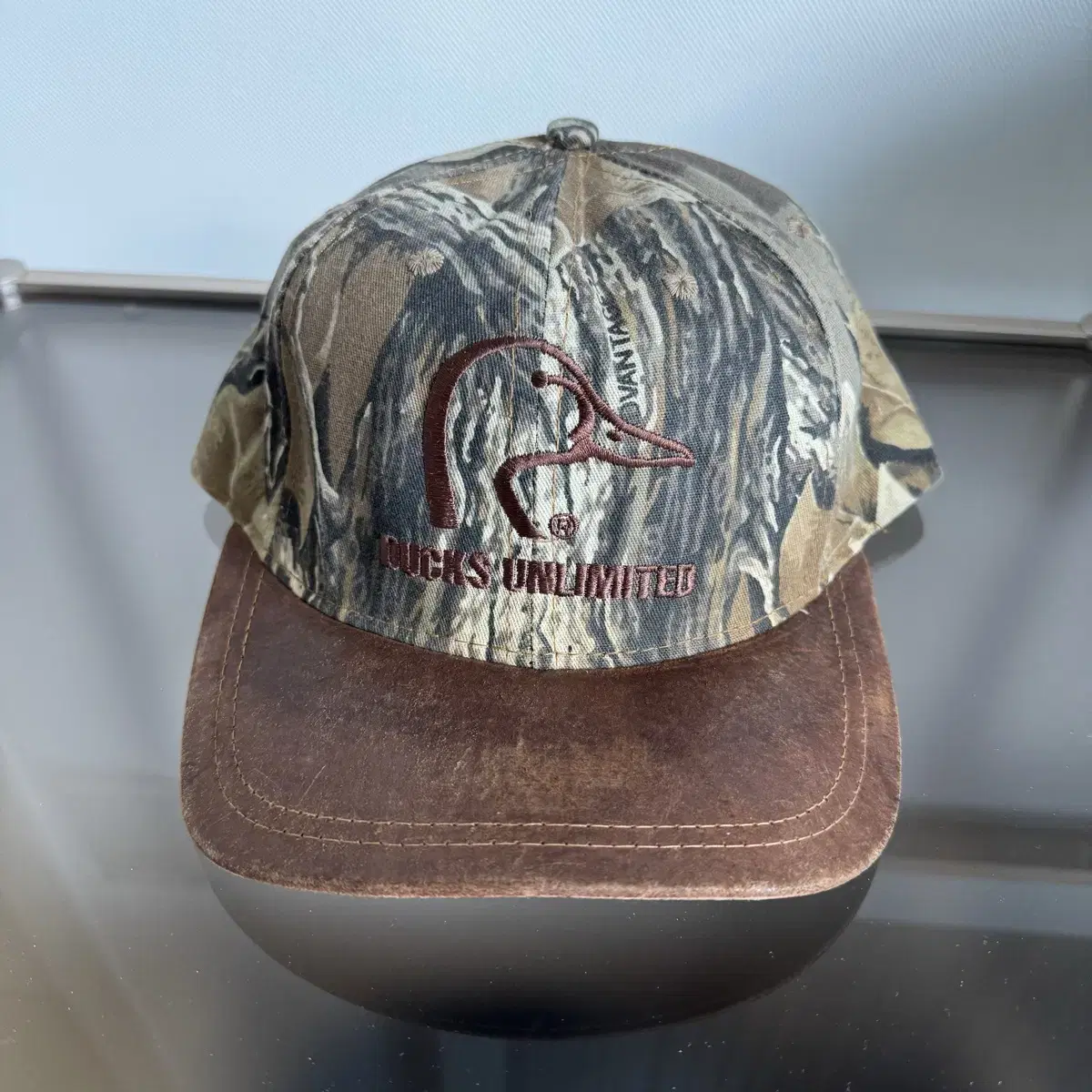 DUCKS UNLIMITED military leather cap