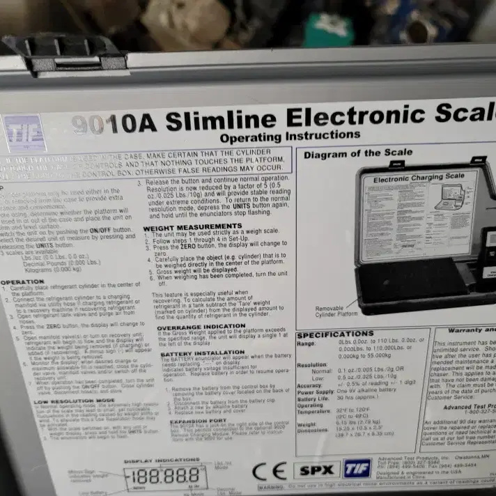 Robinair TIF9010A 슬림라인 냉매 전자 충전복구 스케일 저울