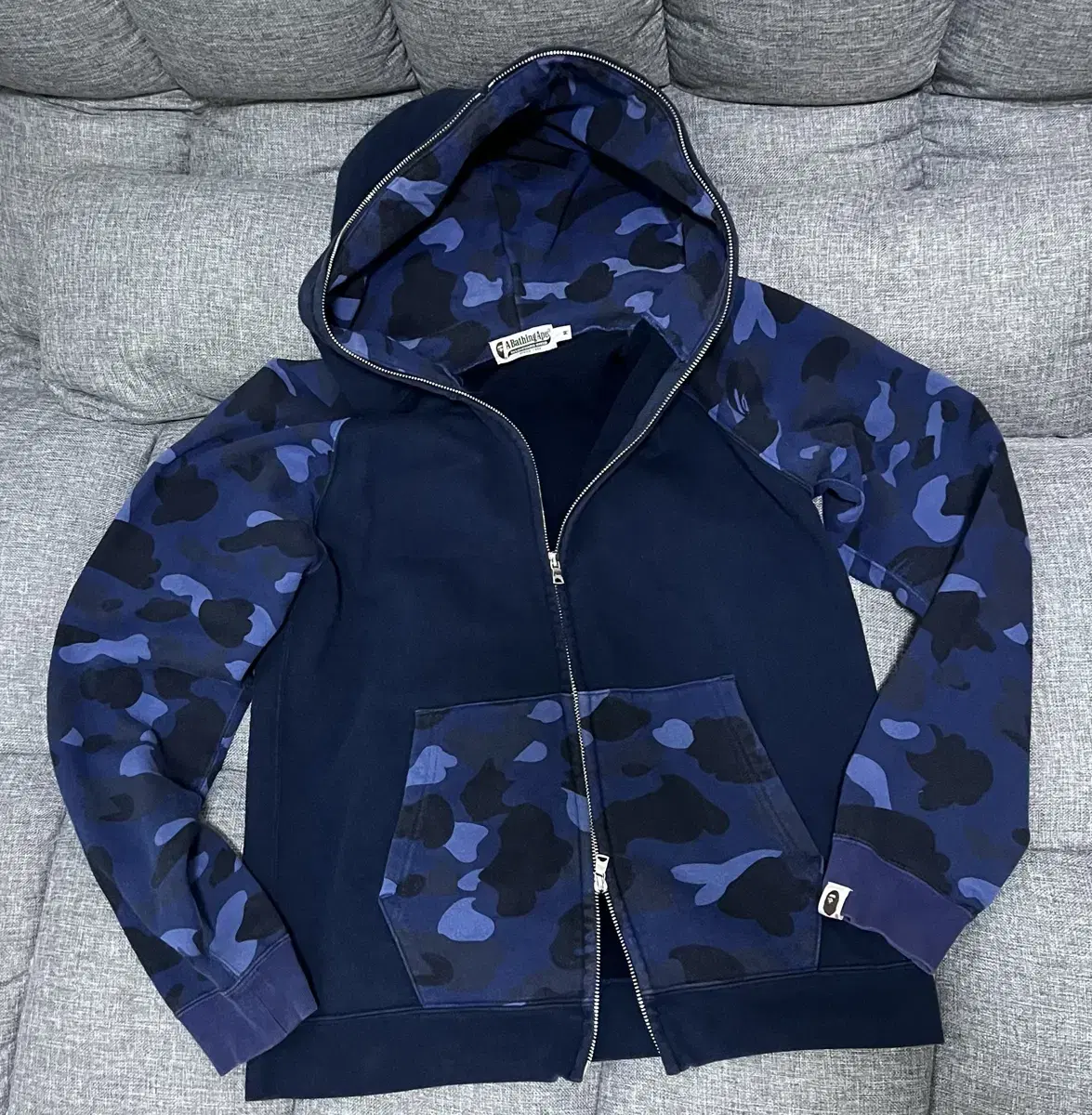 Vape Blue Line Full Zip Up Hooded Zip Up