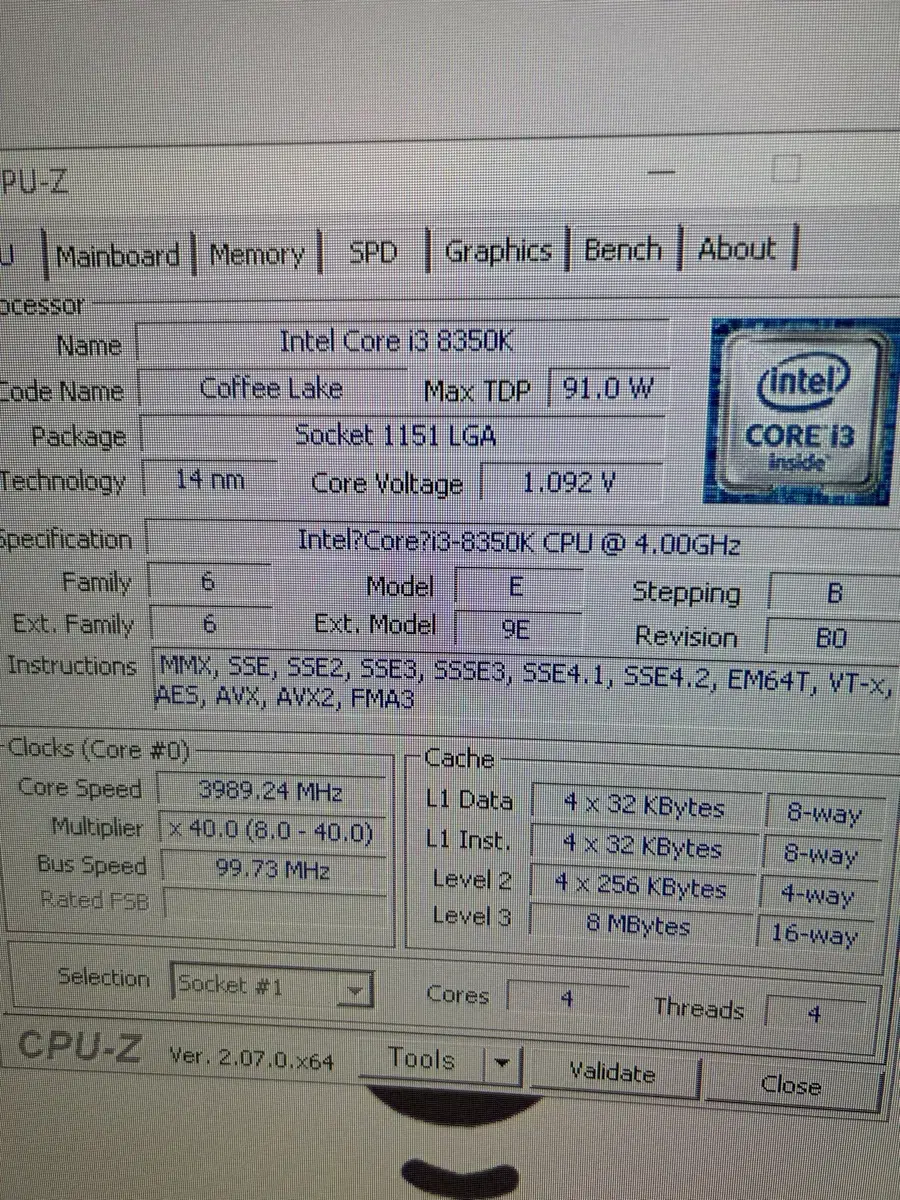 Intel i3 8350k