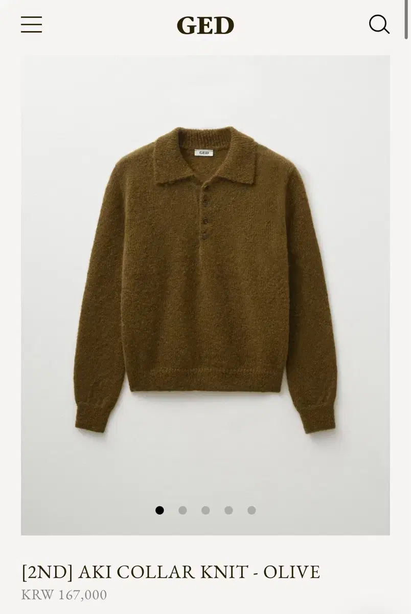 ged게드) AKI COLLAR KNIT -OLIVE