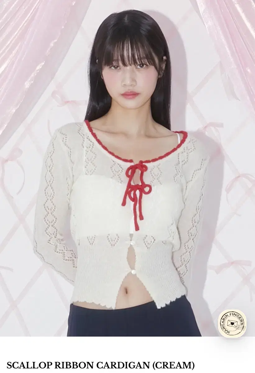 마가린핑거스 스캘롭 리본 가디건SCALLOP RIBBON CARDIGan